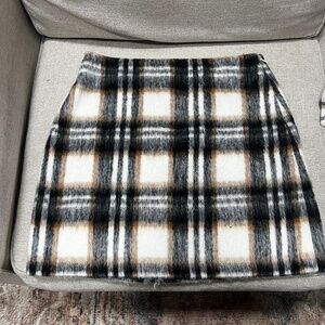 Loft Brushed Plaid Mini Skirt